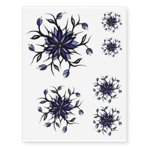 Gothic Floral Mandala Monsters And Teeth Temporary Tattoos