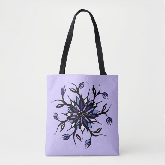 Gothic Floral Mandala Monsters And Teeth Tote Bag