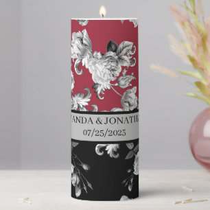 Gothic Floral Modern Monogram Wedding Unity Candle
