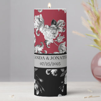 Gothic Floral Modern Monogram Wedding Unity Candle