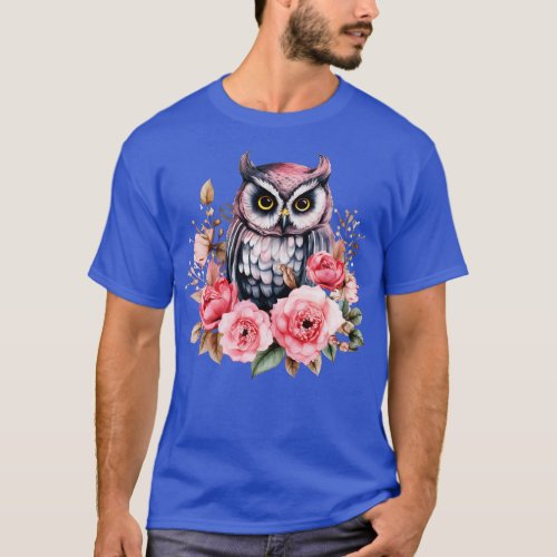 Gothic Floral Owl T_Shirt