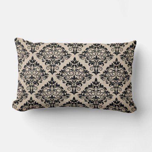 Gothic Floral Pattern Burlap Pillow