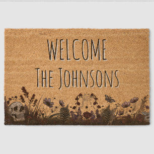 Gothic Floral Personalized Apartment Fiber Doormat
