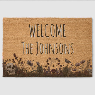 Gothic Floral Personalized Apartment Fiber Doormat