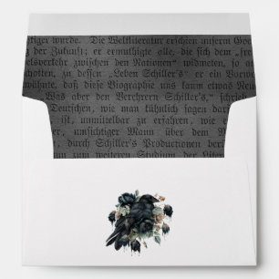 Gothic Floral Raven Envelope