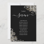 Gothic Floral Roses Seating Plan Table Number