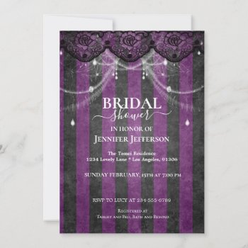 Gothic Floral Rustic Bridal Shower Invitation by aquachild at Zazzle