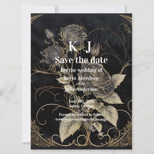 Gothic Floral Save The Date