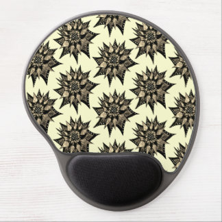 Gothic Floral Sepia Spiked Flower Pattern Gel Mouse Pad