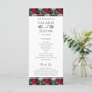 Gothic Floral Skeleton Wedding Program