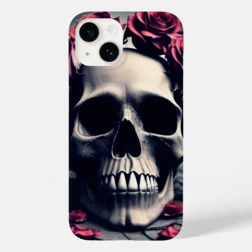 Gothic Floral Skull and Roses Case_Mate iPhone 14 Case