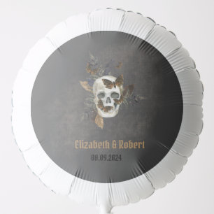 Gothic Floral Skull Butterflies Wedding Balloon