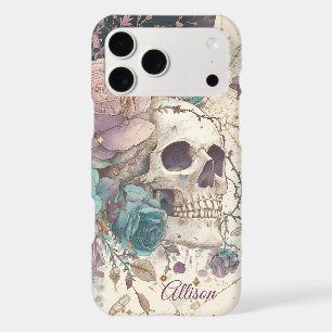 Gothic Floral Skull & Celestial Moon Custom Name iPhone 17 Pro Max Case