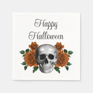 Gothic Floral Skull Halloween Napkins