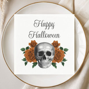 Gothic Floral Skull Halloween Napkins