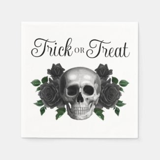 Gothic Floral Skull Trick Or Treat Halloween