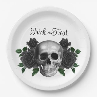 Gothic Floral Skull Trick Or Treat Halloween