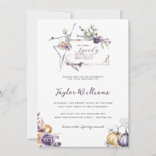 Gothic Floral Spooky Sixteen Invitation