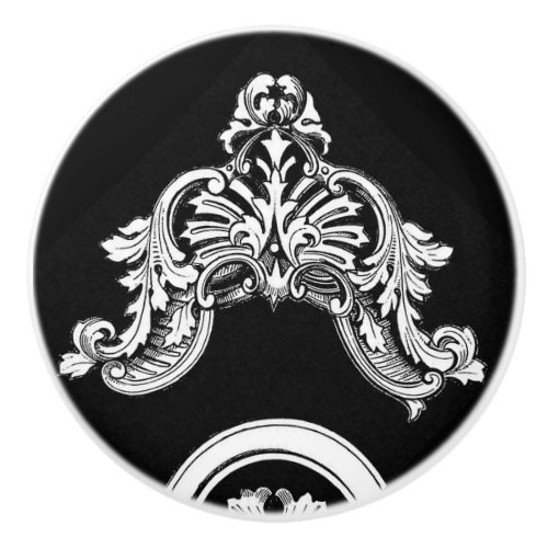 Gothic floral trim ceramic knob