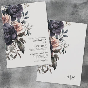 Gothic Floral Wedding Invitation
