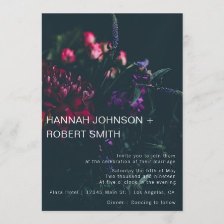 Gothic Floral Wedding Invitation