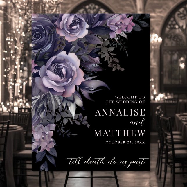 Gothic Floral Wedding Welcome Sign (Gothic Floral Wedding Welcome Sign)