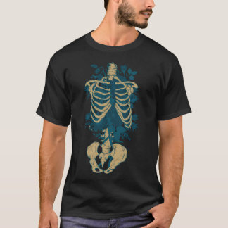 Gothic Flower And Bones T-Shirt