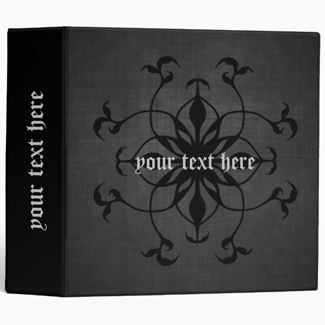 Gothic flower binder to personalize large (Front/Spine)