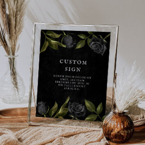 Gothic Flower Bridal Shower Custom Sign