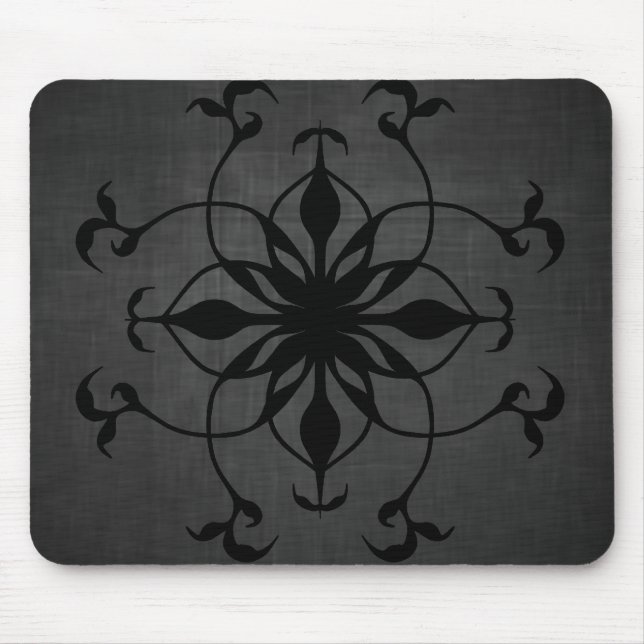 Gothic flower in black and gray mouse pad (Front)