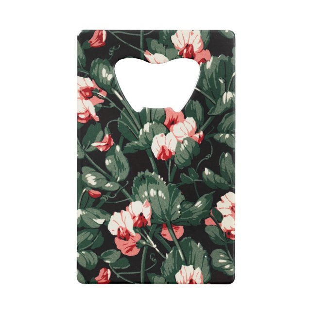 Gothic Flower Pattern Transparent Aesthetic Flower Credit Card Bottle Opener (Back)