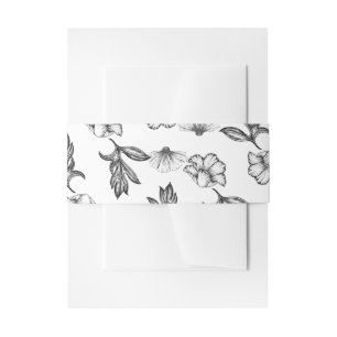 Gothic Flower tattoo Baby Shower Invitation Belly Band