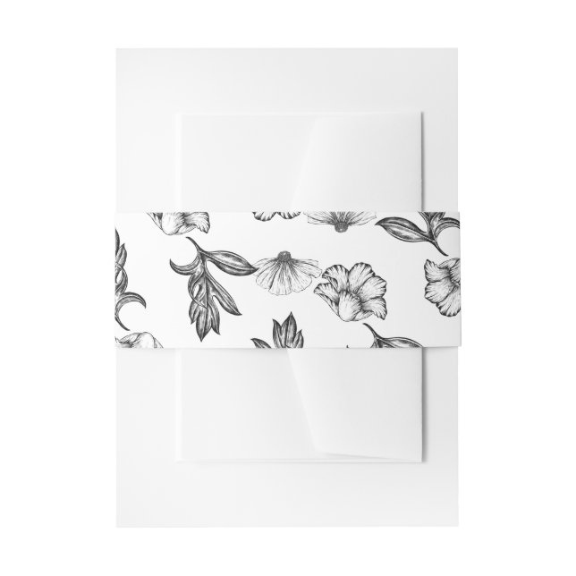 Gothic Flower tattoo Baby Shower Invitation Belly Band (Front Example)