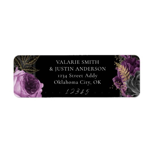 Gothic Flower Wedding Return Address Label