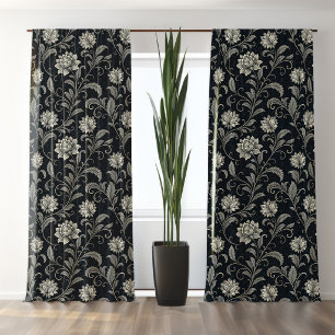 Gothic Flowers Pattern Blackout Curtains