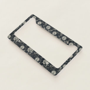 Gothic Flowers Pattern License Plate Frame