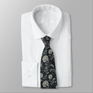 Gothic Flowers Pattern Neck Tie