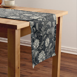 Gothic Flowers Pattern Short Table Runner
