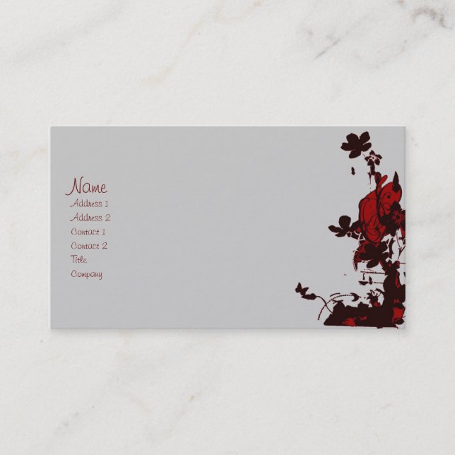 gothic flowers profile cards (Front)