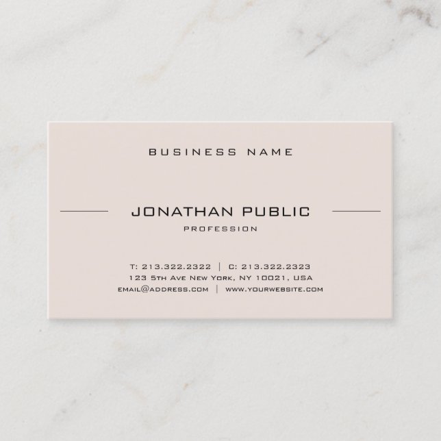 Gothic Font Professional Minimalist Elegant Plain Business Card (Front)