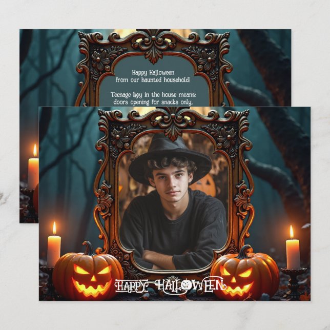 🎃Gothic Forest Glow Custom Photo card (Front/Back)