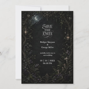 Gothic Forest Moon Lantern Wedding  Invitation