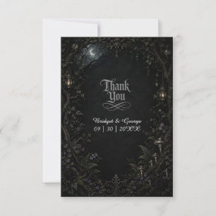 Gothic Forest Moon Lantern Wedding  Thank You Card
