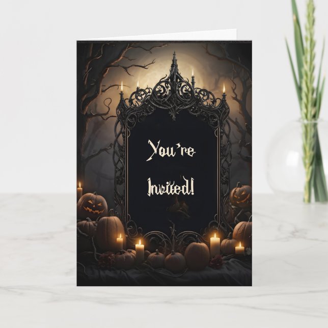 Gothic Frame Halloween Invitation (Front)
