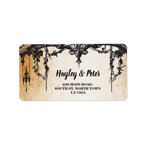 Gothic Frame Rustic Address Label Stickers Wedding