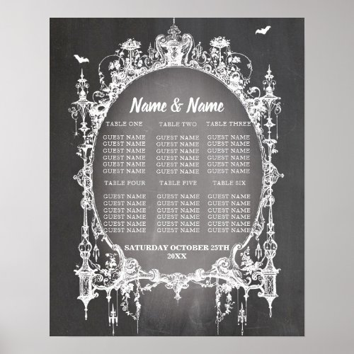 Gothic Frame Table Plan Wedding Poster Seating