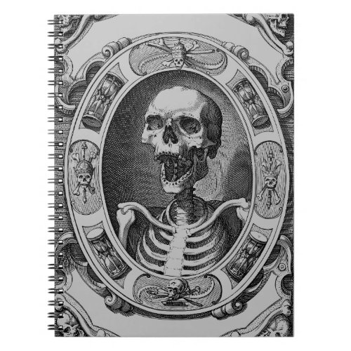 Gothic Framed Skeleton Line Drawing Notebook