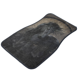 Gothic Friesian Horse Car Mat
