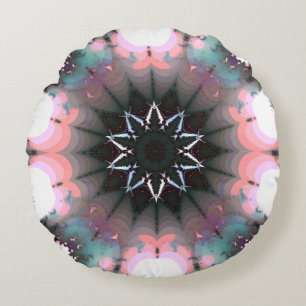 Gothic Frozen Winter Spider Web Round Pillow