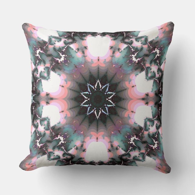 Gothic Frozen Winter Spider Web Throw Pillow (Front)